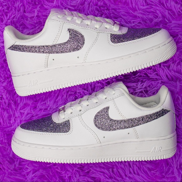 nike air force grey glitter